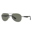 Ray-ban Gunmetal Sunglasses, Polarized Green Lenses - Rb3549