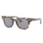 Ray-ban Meteor Striped Havana Grey Sunglasses, Blue Lenses - Rb2168