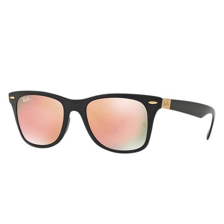 Ray-ban Wayfarer Liteforce Black Sunglasses, Pink Lenses - Rb4195