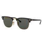 Ray-ban Clubmaster Metal Black Sunglasses, Polarized Green Lenses - Rb3716