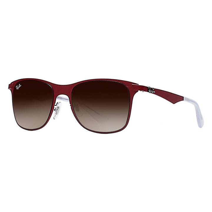 Ray-ban Wayfarer Flat Metal Red Sunglasses, Brown Lenses - Rb3521
