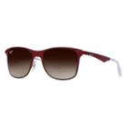 Ray-ban Wayfarer Flat Metal Red Sunglasses, Brown Lenses - Rb3521