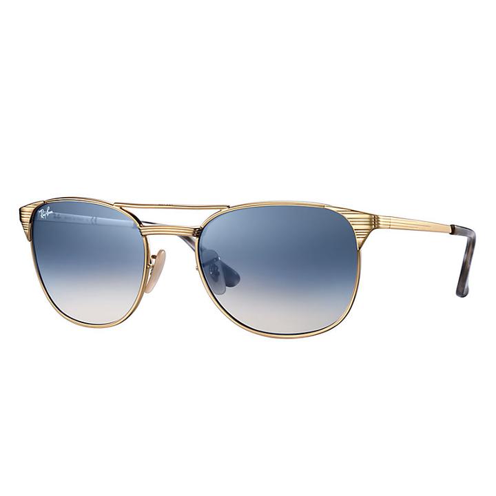 Ray-ban Men's Signet Gold Sunglasses, Blue Lenses - Rb3429m