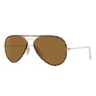 Ray-ban Aviator Full Color Gold Sunglasses, Brown Lenses - Rb3025jm