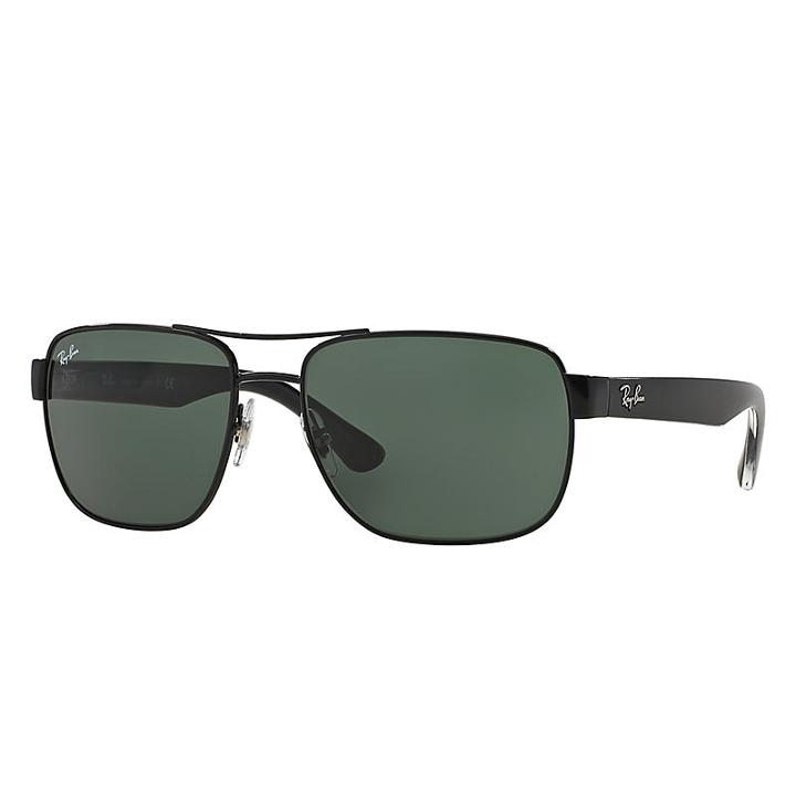 Ray-ban Black Sunglasses, Green Lenses - Rb3530