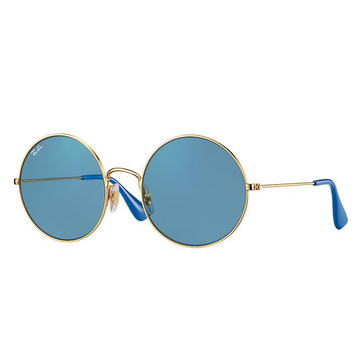 Ray-ban Ja-jo Gold Sunglasses, Blue Lenses - Rb3592