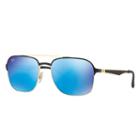 Ray-ban Men's Black Sunglasses, Blue Lenses - Rb3570