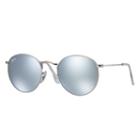 Ray-ban Round Silver Sunglasses, Gray Flash Lenses - Rb3447