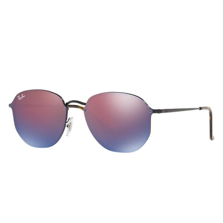 Ray-ban Blaze Hexagonal Black Sunglasses, Violet Lenses - Rb3579n