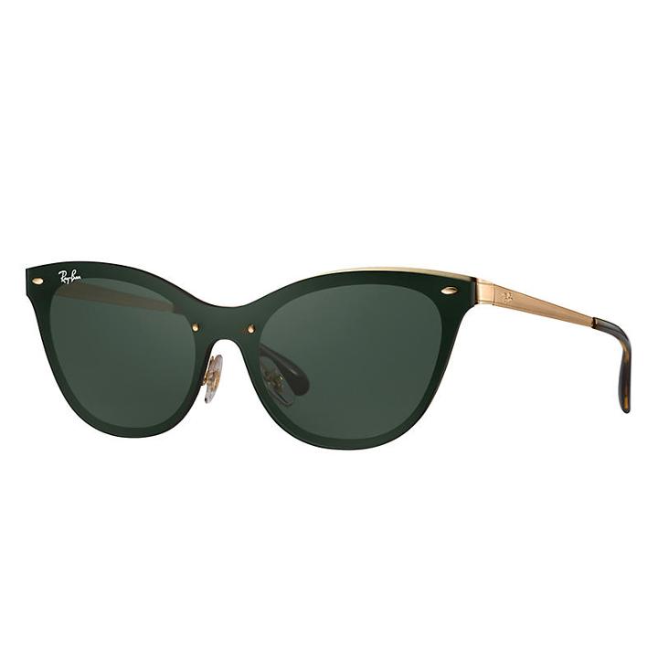 Ray-ban Blaze Cat Eye Gold Sunglasses, Green Lenses - Rb3580n