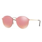 Ray-ban Blaze Round Gold Sunglasses, Pink Lenses - Rb3574n