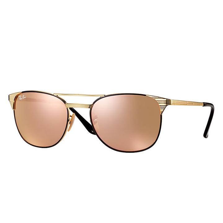 Ray-ban Men's Signet Gold Sunglasses, Pink Lenses - Rb3429m