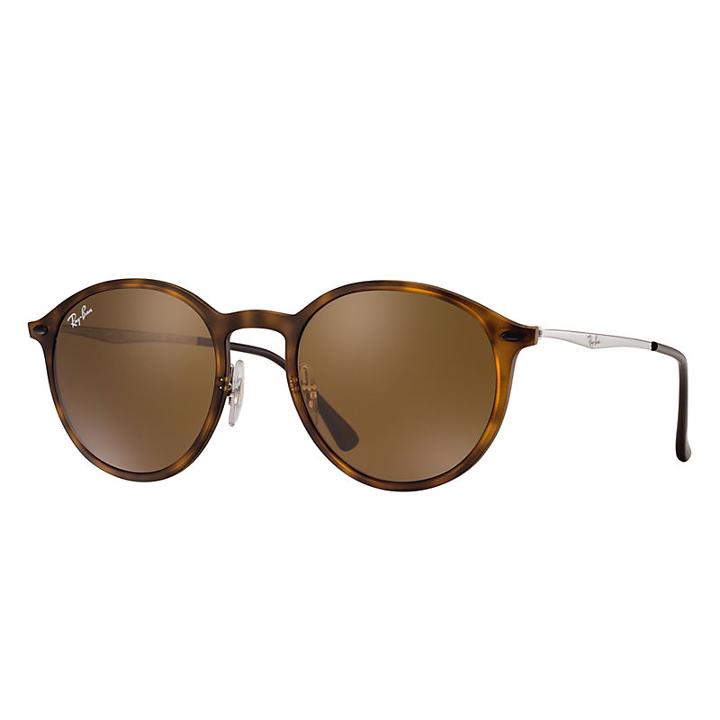 Ray-ban Round Light Ray Gunmetal Sunglasses, Brown Lenses - Rb4224