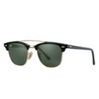 Ray-ban Men's Clubmaster Double Bridge Black Sunglasses, Green Lenses - Rb3816
