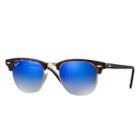 Ray-ban Clubmaster Tortoise Sunglasses, Blue Flash Lenses - Rb3016