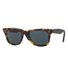 Ray-ban Original Wayfarer Distressed Black Sunglasses, Blue Lenses - Rb2140