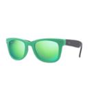 Ray-ban Men's Wayfarer Folding Green Sunglasses, Green Sunglasses Flash Lenses - Rb4105