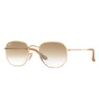 Ray-ban Hexagonal @collection Gold Sunglasses, Brown Lenses - Rb3548n