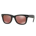 Ray-ban Wayfarer Folding Black Sunglasses, Red Flash Lenses - Rb4105