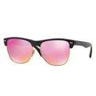 Ray-ban Clubmaster Oversized Black Sunglasses, Violet Flash Lenses - Rb4175