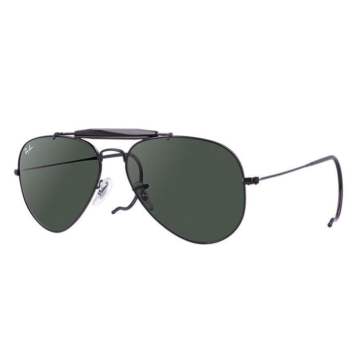 Ray-ban Men's Outdoorsman Black Sunglasses, Green Lenses - Rb3030
