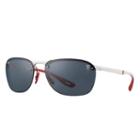 Ray-ban Scuderia Ferrari Collection White Sunglasses, Gray Lenses - Rb4302m