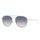Ray-ban Gold Sunglasses, Blue Lenses - Rb3589