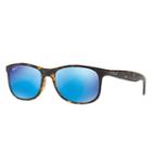 Ray-ban Men's Andy Tortoise Sunglasses, Polarized Blue Lenses - Rb4202