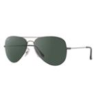 Ray-ban Aviator Flat Metal Gunmetal Sunglasses, Green Lenses - Rb3513