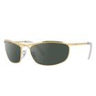 Ray-ban Men's Olympian Gold Sunglasses, Green Lenses - Rb3119