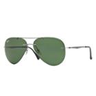 Ray-ban Aviator Light Ray Gunmetal Sunglasses, Green Lenses - Rb8055
