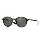Ray-ban Round Liteforce Black Sunglasses, Polarized Green Lenses - Rb4237