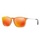 Ray-ban Men's Chris Silver Sunglasses, Red Lenses - Rb4187