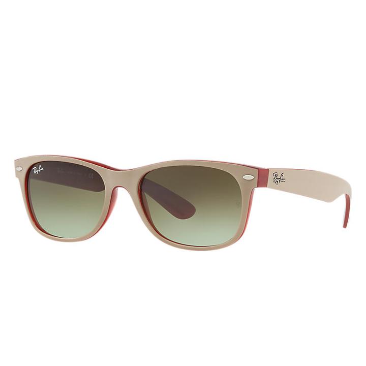 Ray-ban New Wayfarer Color Mix Brown Sunglasses, Green Lenses - Rb2132