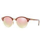 Ray-ban Clubround Orange Sunglasses, Pink Flash Lenses - Rb4246