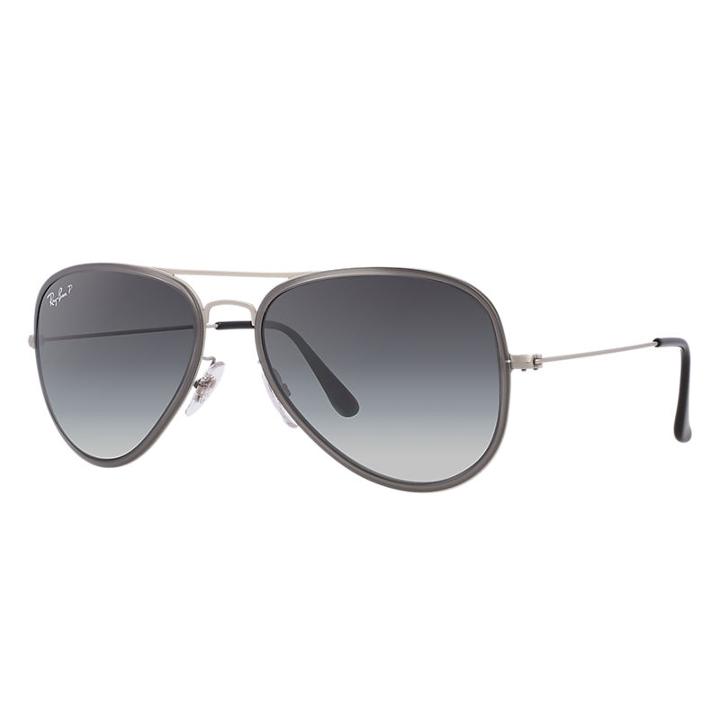 Ray-ban Aviator Flat Metal Silver, Polarized Lenses - Rb3513m