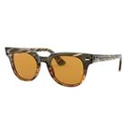Ray-ban Meteor Striped Havana Green Sunglasses, Yellow Lenses - Rb2168