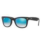 Ray-ban Men's Wayfarer Folding Black Sunglasses, Blue Flash Lenses - Rb4105