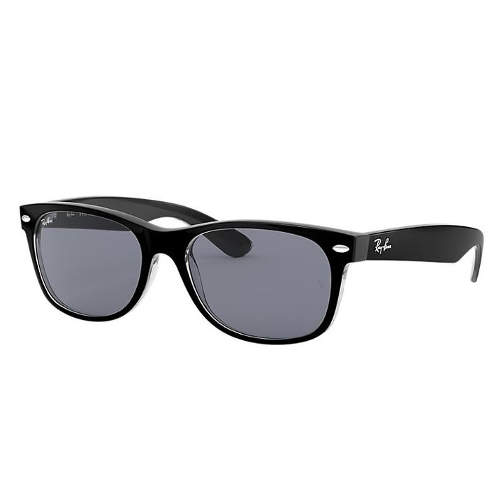 Ray-ban New Wayfarer Black Sunglasses, Blue Lenses - Rb2132