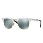 Ray-ban Clubmaster Aluminum Silver Sunglasses, Gray Lenses - Rb3507