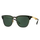 Ray-ban Blaze Clubmaster Gold Sunglasses, Green Lenses - Rb3576n