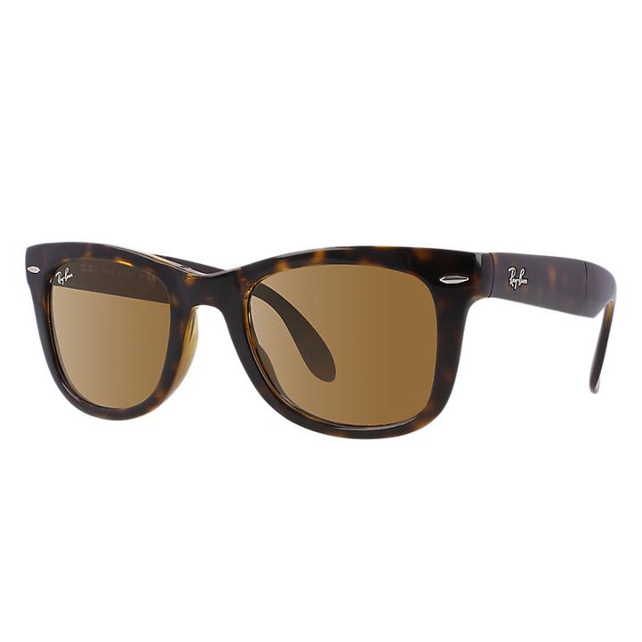 Ray-ban Wayfarer Folding Classic Blue Sunglasses, Brown Lenses - Rb4105