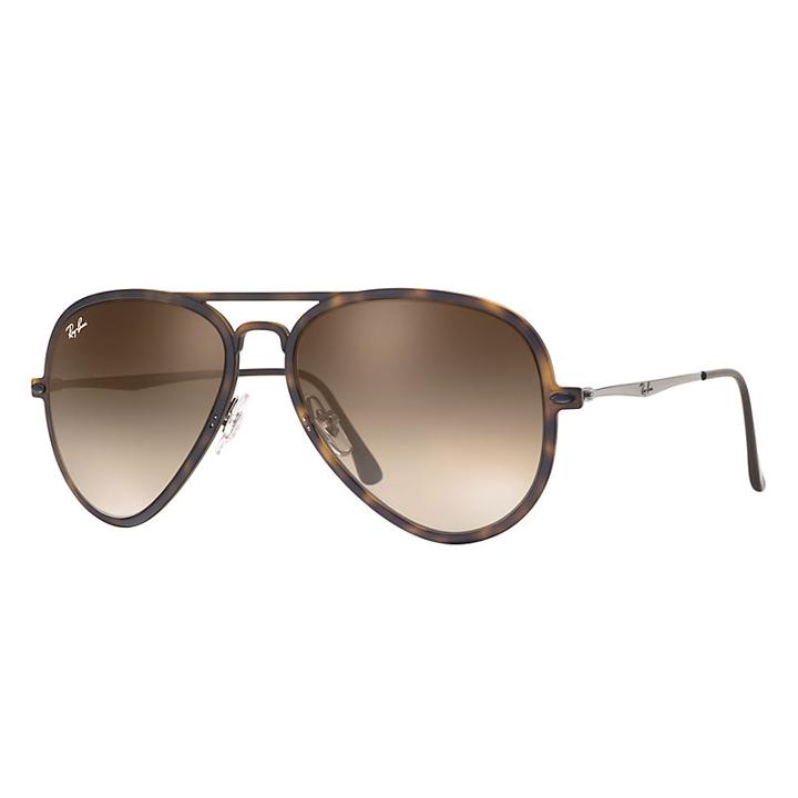 Ray-ban Aviator Light Ray Ii Gunmetal Sunglasses, Brown Lenses - Rb4211