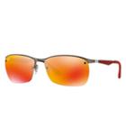 Ray-ban Men's Gunmetal Sunglasses, Red Lenses - Rb3550