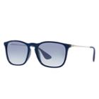 Ray-ban Men's Chris Silver Sunglasses, Blue Lenses - Rb4187