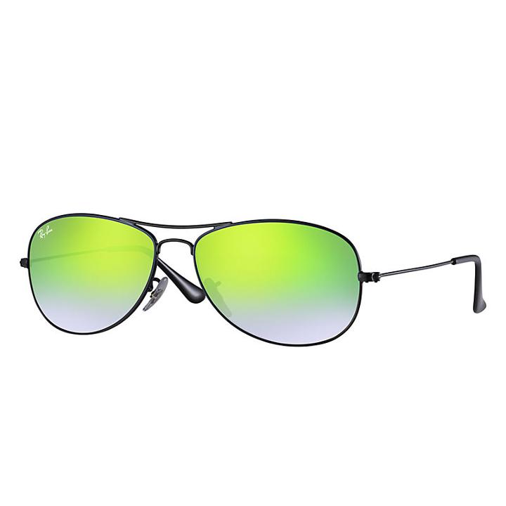Ray-ban Cockpit Gradient Black Sunglasses, Green Flash Lenses - Rb3362