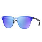 Ray-ban Blaze Clubmaster Black Sunglasses, Violet Lenses - Rb3576n
