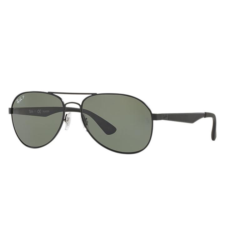 Ray-ban Black Sunglasses, Polarized Green Lenses - Rb3549