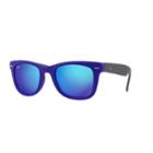 Ray-ban Wayfarer Folding Blue , Blue Sunglasses Flash Lenses - Rb4105