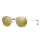Ray-ban Hexagonal Flat Gold Sunglasses, Yellow Lenses - Rb3548n
